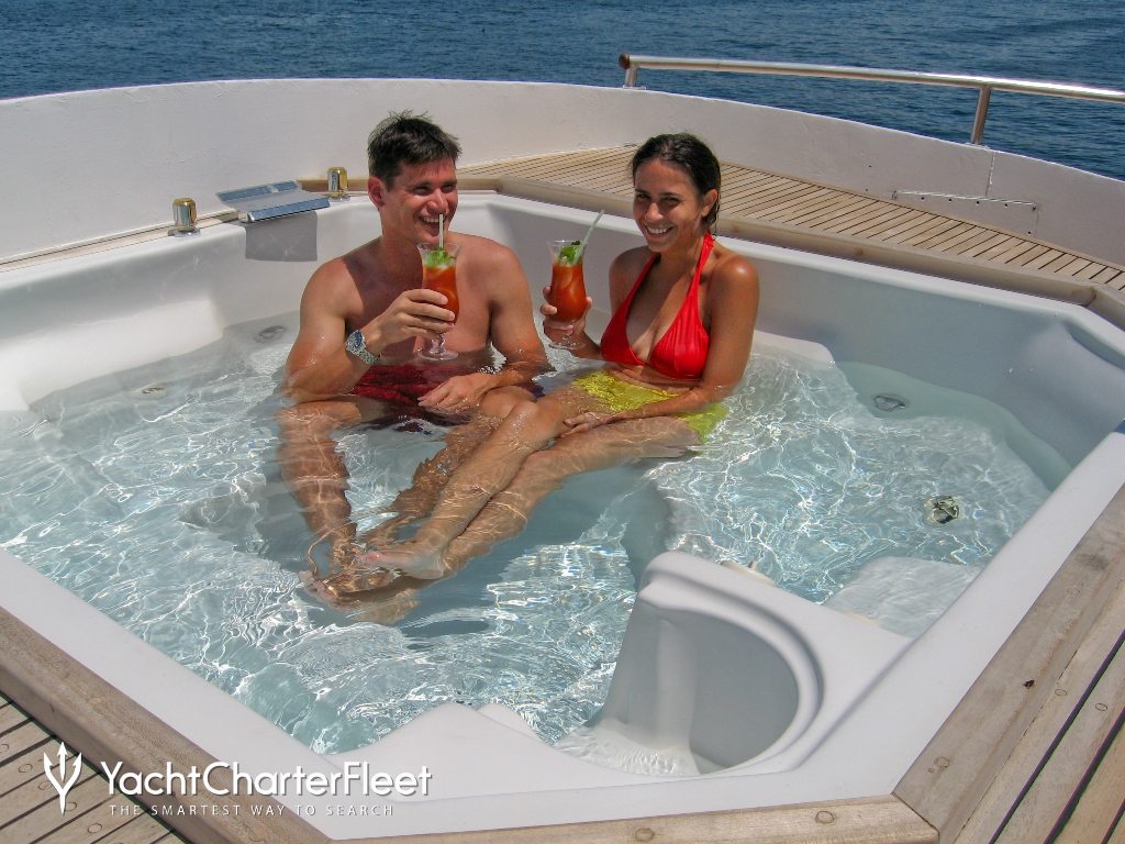 Aft deck jacuzzi aboard M/Y Integrity