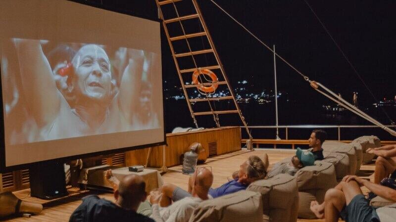 Prana yacht deck cinema