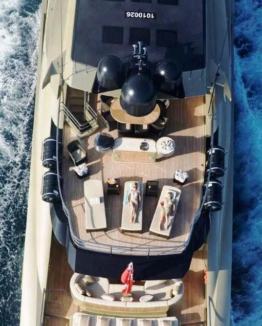 Hokulani aerial view of sun deck and exterior lounge