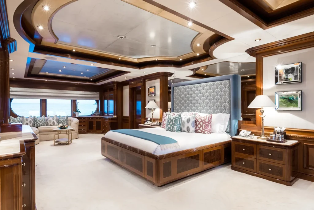 Master cabin aboard M/Y Titania